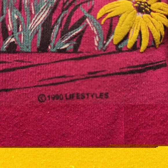 Vintage Flower Sweatshirt 90s Lifestyles Brand Large - Picture 4 of 6